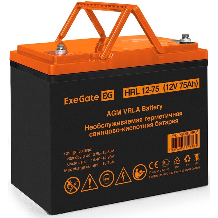 ИБП ExeGate IdealSine SR-1000.LCD.2SH + HRL 12-75 (75Ач) №7