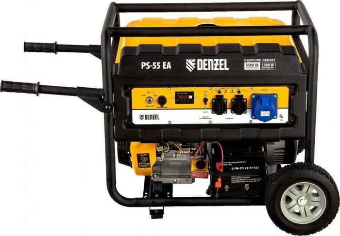 Генератор бензиновый Denzel PS 55 EA 946874, 5 кВт, Желтый №3