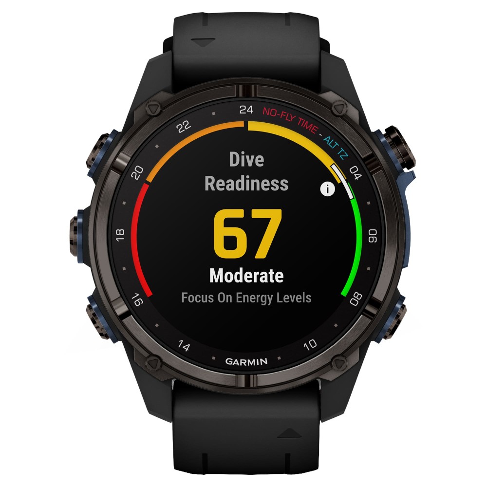 Смарт-часы Garmin Descent Mk3i, 43 мм, Carbon Gray DLC Titanium / Black Silicone Band, Черный детальное изображение - 4