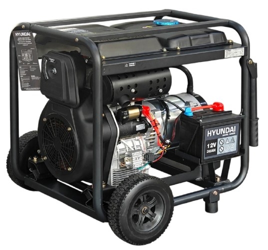 Генератор дизельный с воздушным охлаждением HYUNDAI DHY 10000LE-T, открытый, 8 кВт, Черный детальное изображение - 5