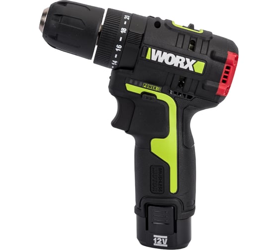 Дрель-шуруповерт WORX Professional аккумуляторный ударный бесщеточный, ЗУ, в кейсе WU131X, 12 В, 40 Нм, 2 А·ч детальное изображение - 1