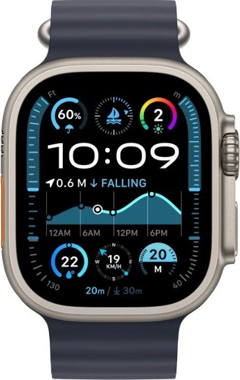 Умные часы Apple Watch Ultra 2 2024, 49 мм, Natural Titanium Case with Navy Ocean Band детальное изображение - 2