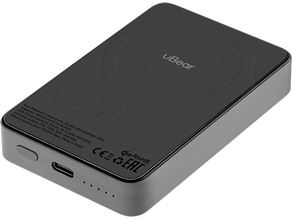 Внешний аккумулятор uBear Icon PD20W (PB14SG5000-PDM), 5000 мАч, Серый детальное изображение - 4