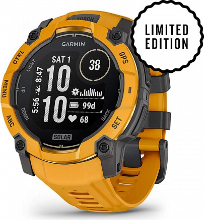Смарт-часы Garmin Instinct 3 Solar Whitestone with Black/Bolt Blue Silicone Limited edition, 50 мм, Синий детальное изображение - 1
