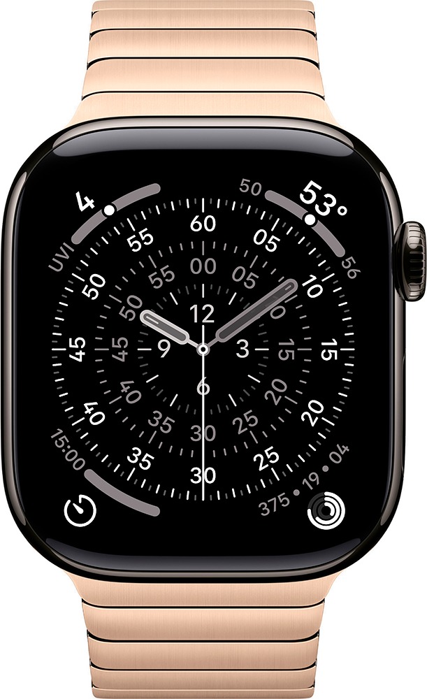 Умные часы Apple Watch Series 11 42 мм, Slate Titanium Case with Gold Link Bracelet, GPS + Cellular, Черный/Золотой детальное изображение - 2
