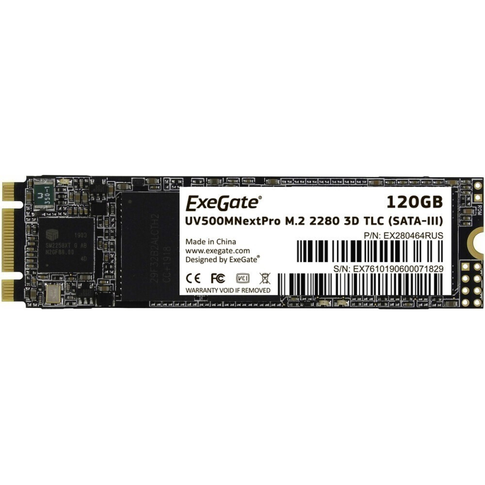 Накопитель SSD ExeGate NextPro M.2 UV500TS120, 120 Гб детальное изображение - 1
