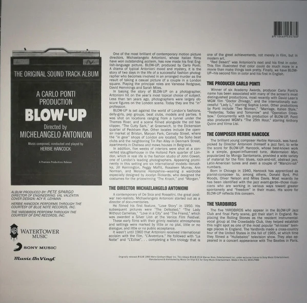 Виниловая пластинка Herbie Hancock – Blow–Up – The Original Sound Track Album LP детальное изображение - 2