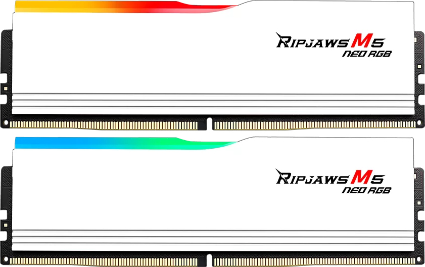 Оперативная память G.Skill Ripjaws M5 Neo White RGB DDR5 6000MHz, F5-6000J3636F16GX2-RM5NRW, 2x16 Гб KIT, 32 Гб детальное изображение - 1