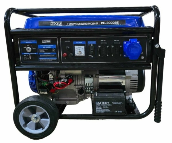 Генератор бензиновый RUCELF PE-9000BE, 7 кВт, Синий детальное изображение - 1