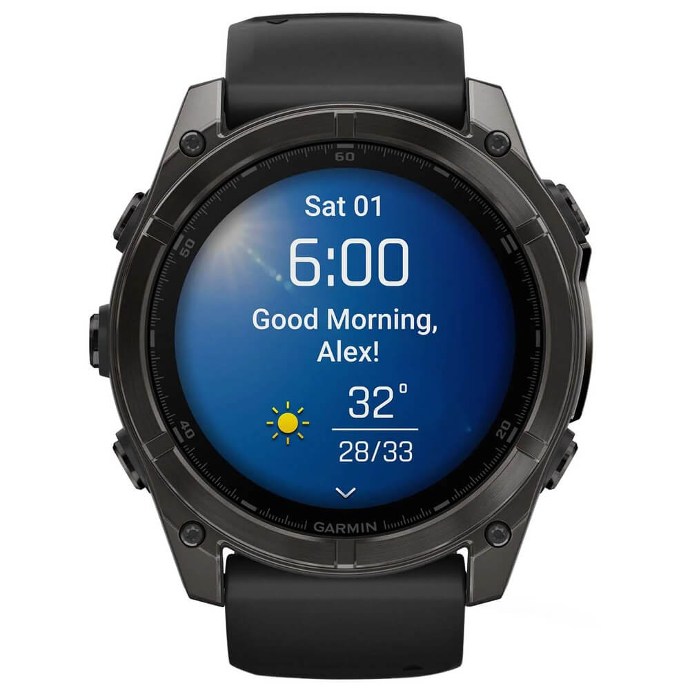 Смарт-часы Garmin Fenix 8 AMOLED Sapphire, 51 мм, угольно-серый DLC, пепельно-черный силиконовый ремешок детальное изображение - 3