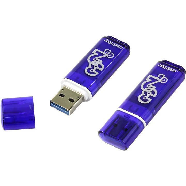 USB Flash накопитель SmartBuy Glossy Dark (SB32 ГБGS-DB) 32 ГБ, синий детальное изображение - 1