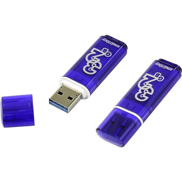USB Flash накопитель SmartBuy Glossy Dark (SB32 ГБGS-DB) 32 ГБ, синий №1