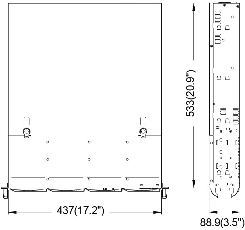 Серверный корпус Ablecom CS-R25-41P, 550 Вт, Черный детальное изображение - 5
