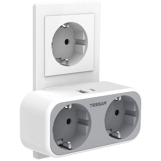 Сетевой фильтр Tessan TS-WS02DE01, Серый детальное изображение - 1