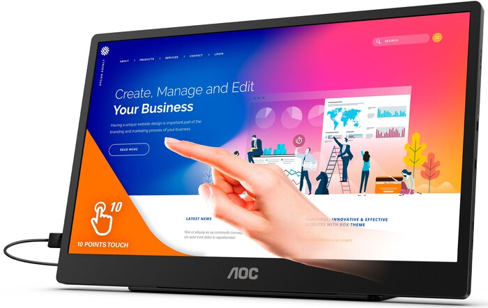 Монитор AOC 16T2, 15.6″, 1920x1080, 60 Гц, Черный №2
