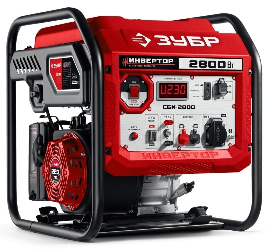 Генератор бензиновый ЗУБР СБИ-2800, 2.5 кВт, Красный детальное изображение - 1