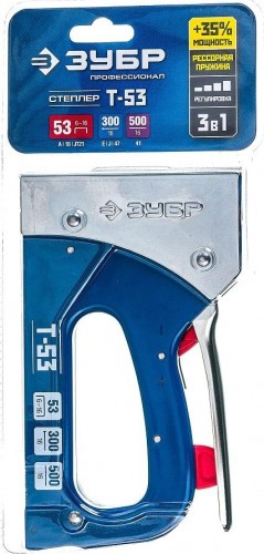 Скобозабиватель ручной ЗУБР ПРОФИ T-53 степлер для 3-в-1: тип 53 (6-16 мм) / 300 (16 мм) 31523_z01 детальное изображение - 2