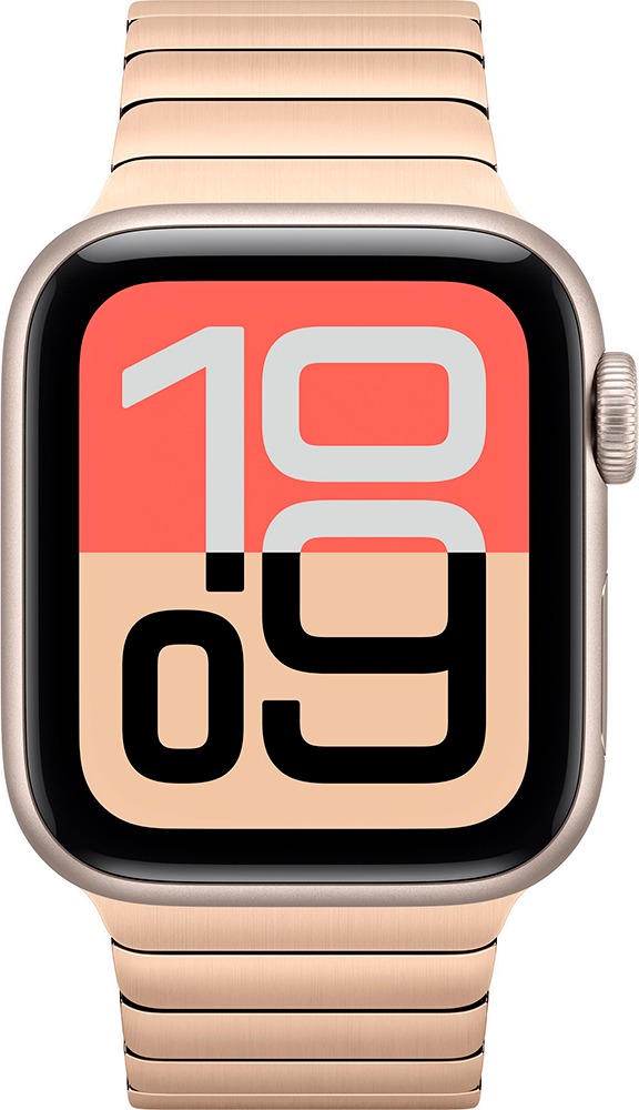 Умные часы Apple Watch SE 3 40 мм, GPS, Starlight Aluminium Case with Gold Link Bracelet, Сияющая звезда/Золотой детальное изображение - 2