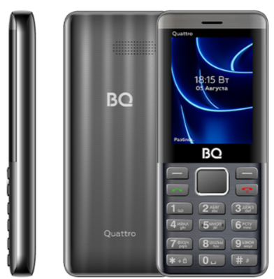 Мобильный телефон BQ 2453 Quattro, 32 Мб, Серый, Micro SIM + Mini SIM детальное изображение - 2