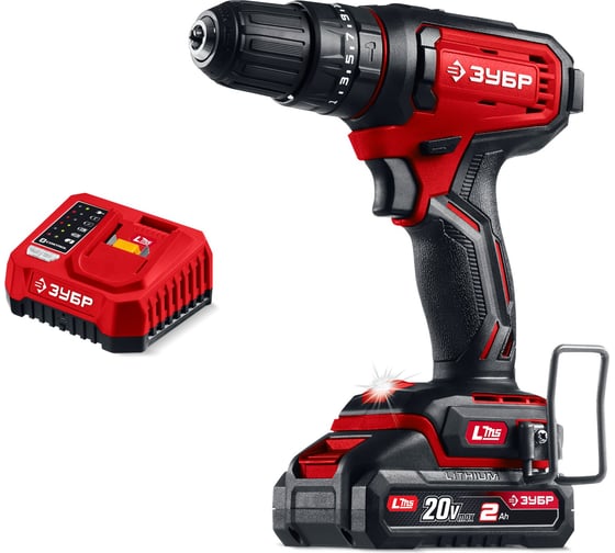 Ударная дрель-шуруповерт ЗУБР 1 АКБ LMS ДШУ-40-21, 20 В, 40 Нм, 2 А·ч детальное изображение - 1