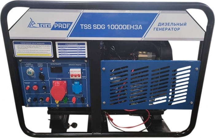 Генератор дизельный с воздушным охлаждением ТСС SDG 10000EH3A 100038, открытый, 10 кВт, Синий №2