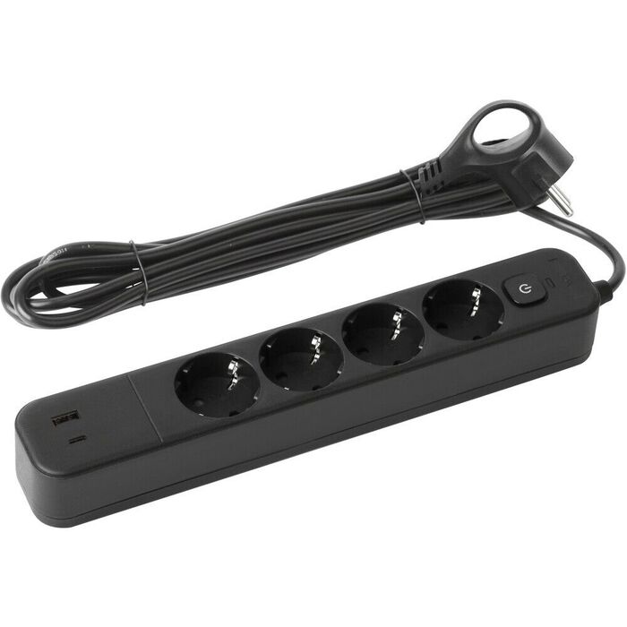 Сетевой фильтр ЭРА USF-5ES-1.5M-B, 1.5 м, Черный №1