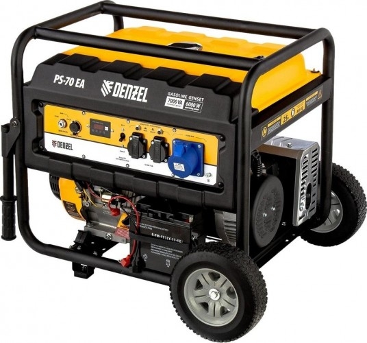 Генератор бензиновый Denzel PS 70 EA 946894, 6 кВт, Желтый детальное изображение - 3