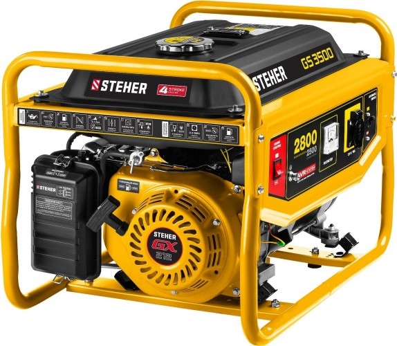 Генератор бензиновый STEHER GS-3500, 2.5 кВт, Желтый детальное изображение - 2