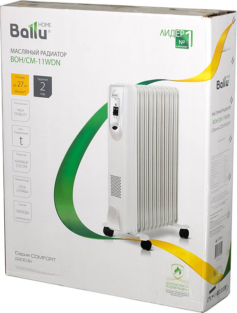 Масляный радиатор Ballu Comfort BOH CM-11WDN, Белый детальное изображение - 9