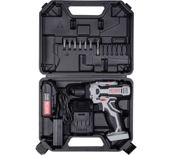 Аккумуляторная дрель-шуруповерт Ресанта ДА-14-2ЛК 75/14/4, 14.4 В, 45 Нм, 2 А·ч детальное изображение - 9