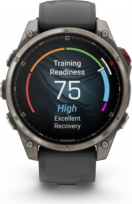 Смарт-часы Garmin Fenix 8 Pro AMOLED, 51 мм, серебристо-серый, графитово-черный силиконовый ремешок детальное изображение - 6