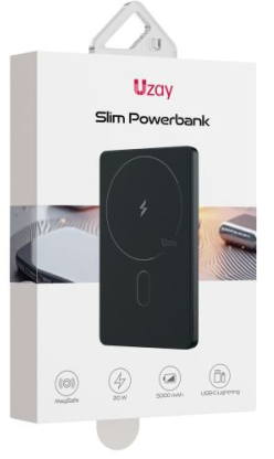 Внешний аккумулятор Uzay Slim (2011001), 5000 мАч, Черный детальное изображение - 2