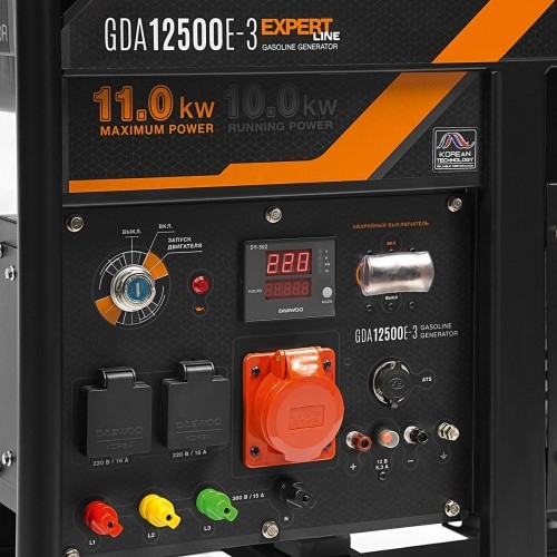 Генератор бензиновый DAEWOO GDA 12500E-3, 10 кВт, Черный детальное изображение - 3