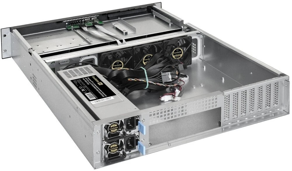 Серверный корпус ExeGate Pro 2U550-HS08/Redundant 2x1000W, 1000 Вт, Черный детальное изображение - 2