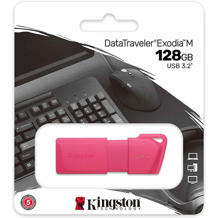 USB Flash накопитель Kingston DataTraveler Exodia M Neon (KC-U2L128-7LN) 128 ГБ, розовый №4