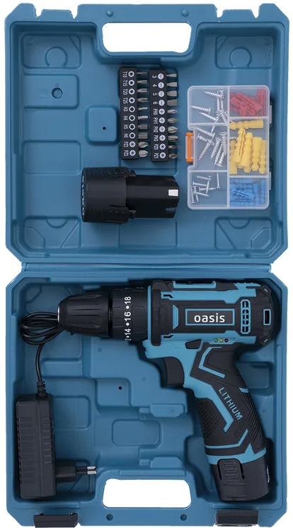 Аккумуляторная дрель-шуруповерт OASIS ASU-12S, 12 В, 32 Нм, 2 А·ч  детальное изображение - 2
