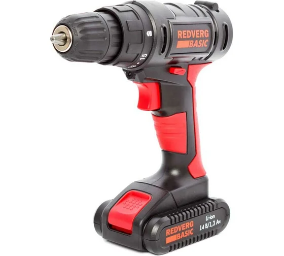 Аккумуляторная дрель-шуруповерт REDVERG Basic SD14L/1 6628620, 14.4 В, 20 Нм, 1.3 А·ч детальное изображение - 1
