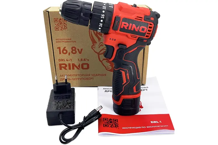 Аккумуляторная дрель-шуруповерт RINO DRL4-1, 18 В, 270 Нм, 1,5 А·ч  №3