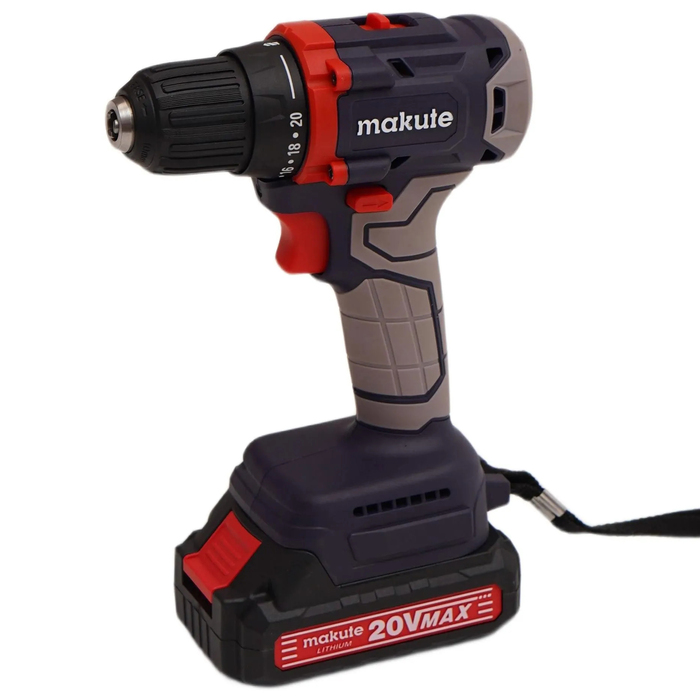 Аккумуляторная дрель-шуруповерт Makute CD200-2BL, 20В, 30 Нм, 2 А·ч  №1