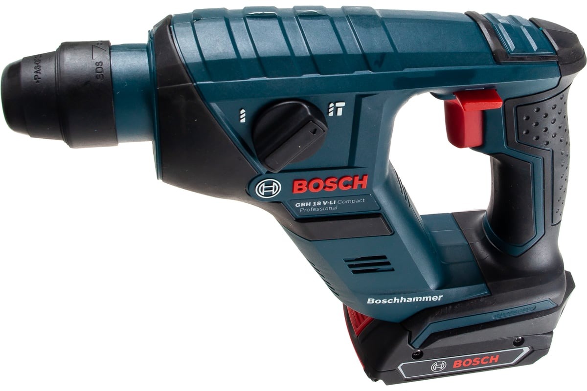 Аккумуляторный перфоратор Bosch GBH 18 V-LI Compact (2х1.5 А·ч), 1 Дж, 4950 уд/мин детальное изображение - 1