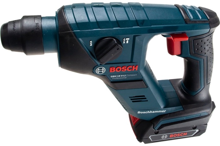 Аккумуляторный перфоратор Bosch GBH 18 V-LI Compact (2х1.5 А·ч), 1 Дж, 4950 уд/мин №1