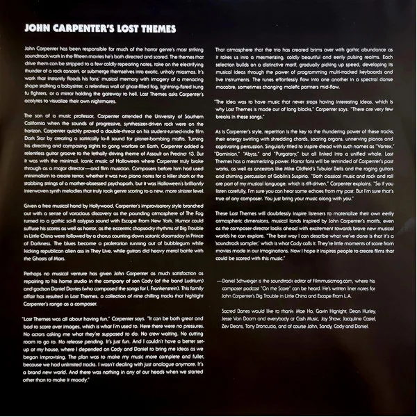 Виниловая пластинка John Carpenter – Lost Themes – Cloured LP детальное изображение - 5