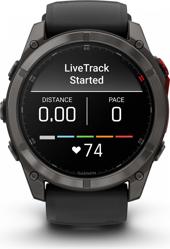 Смарт-часы Garmin fenix 8 ProMicroLED DLC, 51 мм, угольно-серый, черный силиконовый ремешок детальное изображение - 4