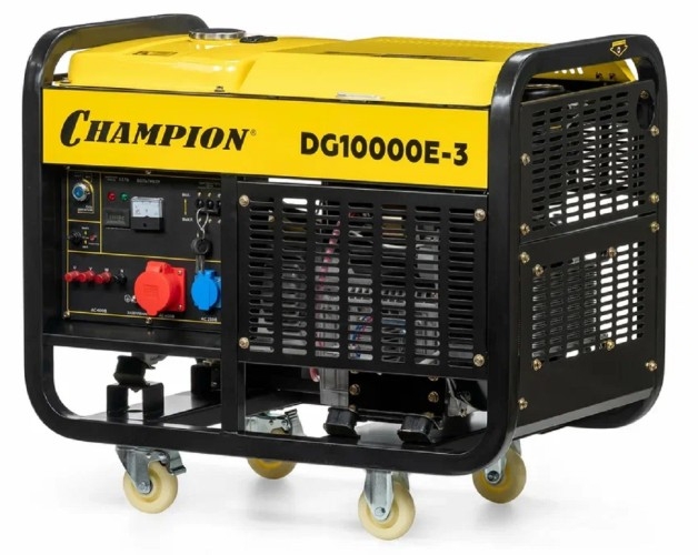 Генератор дизельный с воздушным охлаждением CHAMPION DG10000E-3, открытый, 10 кВт, Желтый детальное изображение - 12