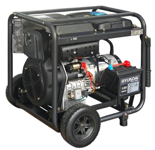 Генератор дизельный с воздушным охлаждением HYUNDAI DHY 10000LE, открытый, 8 кВт, Черный детальное изображение - 7