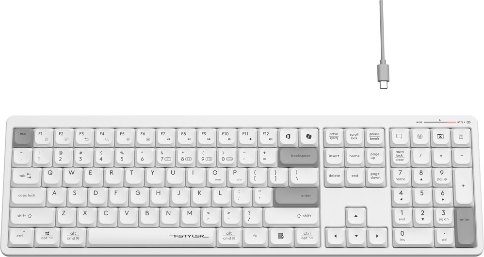 Клавиатура A4Tech Fstyler FBX55C, Белый детальное изображение - 10