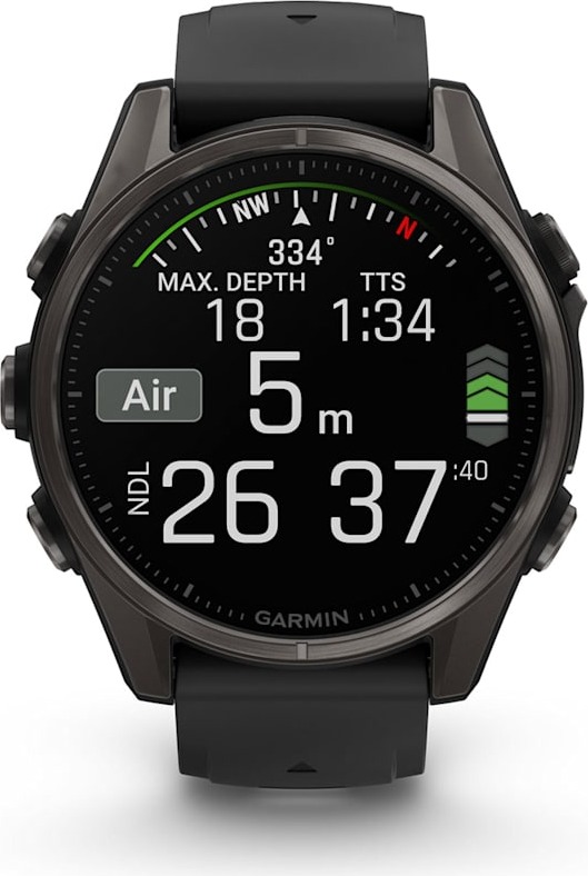 Смарт-часы Garmin Fenix 8 AMOLED Sapphire DLC, 43 мм, угольно-черный, пепельно-серый ремешок детальное изображение - 7