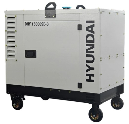 Генератор дизельный с воздушным охлаждением HYUNDAI DHY 16000SE-3, в кожухе, 12 кВт, Белый детальное изображение - 3