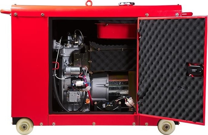 Генератор дизельный с воздушным охлаждением FUBAG DS 8000 DAC ES 431745, в кожухе, 6 кВт, Красный детальное изображение - 3