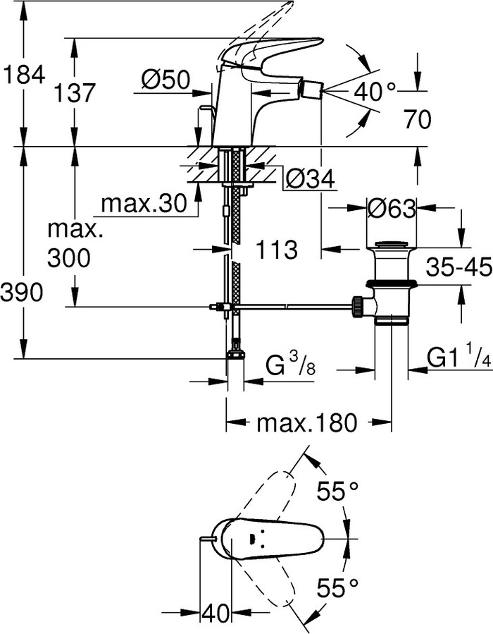 Смеситель Grohe Eurostyle 23720003 №2